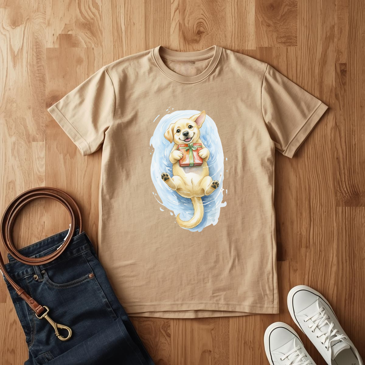 Lab Puppy Present- T-Shirt