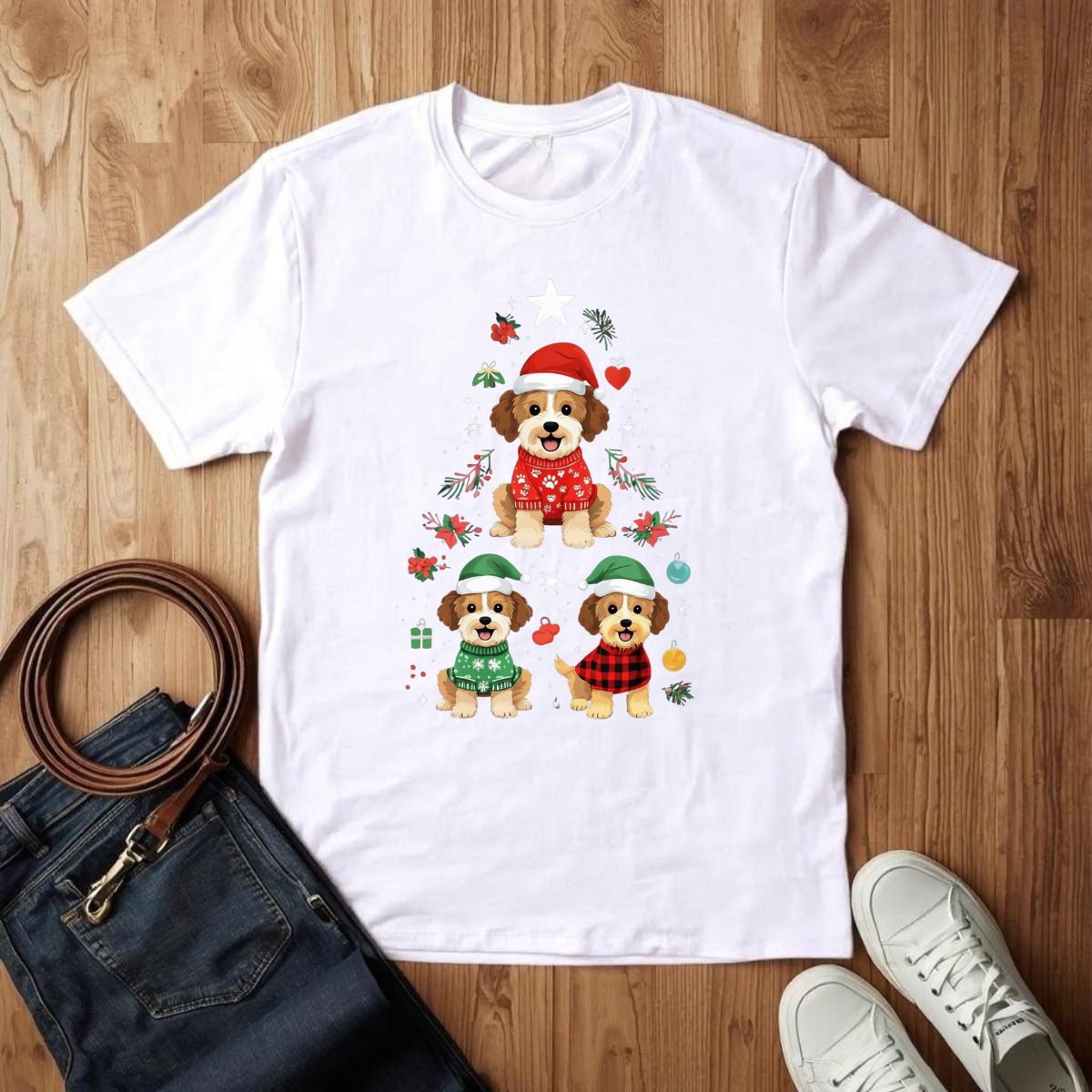 Doggy Christmas Tree- T-Shirt