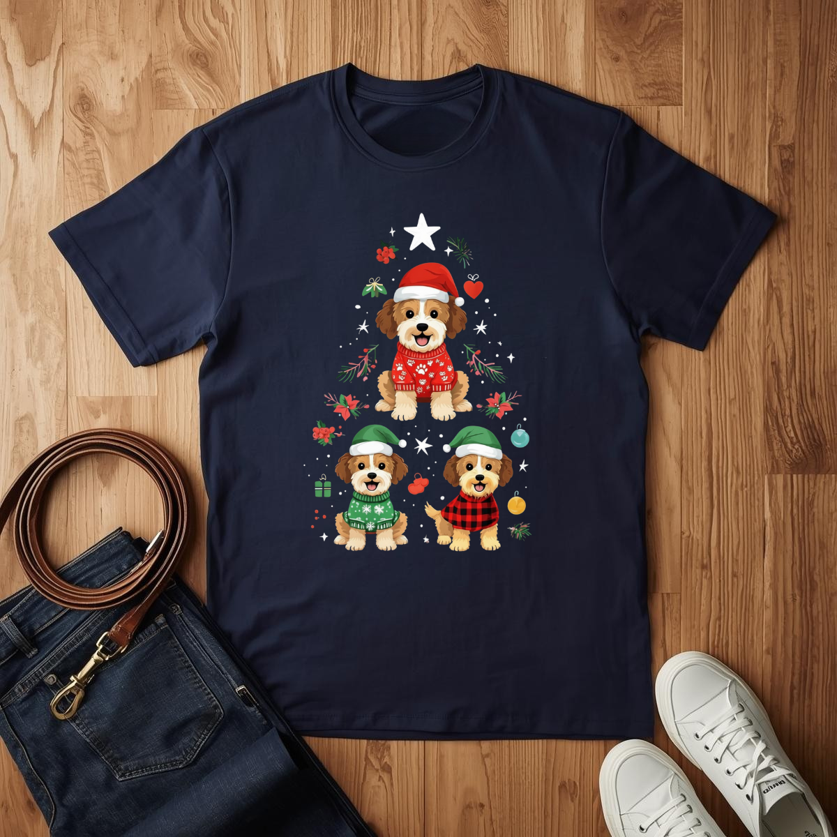 Doggy Christmas Tree- T-Shirt