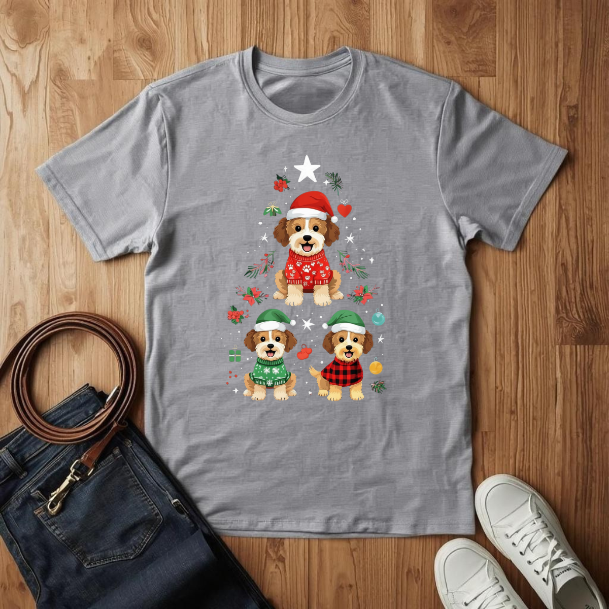 Doggy Christmas Tree- T-Shirt