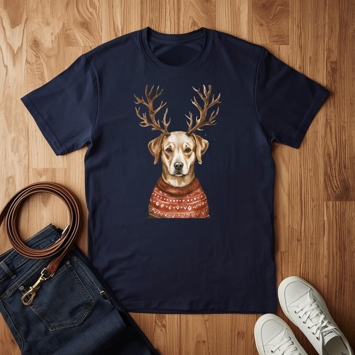 Yellow Lab Reindeer- T-Shirt