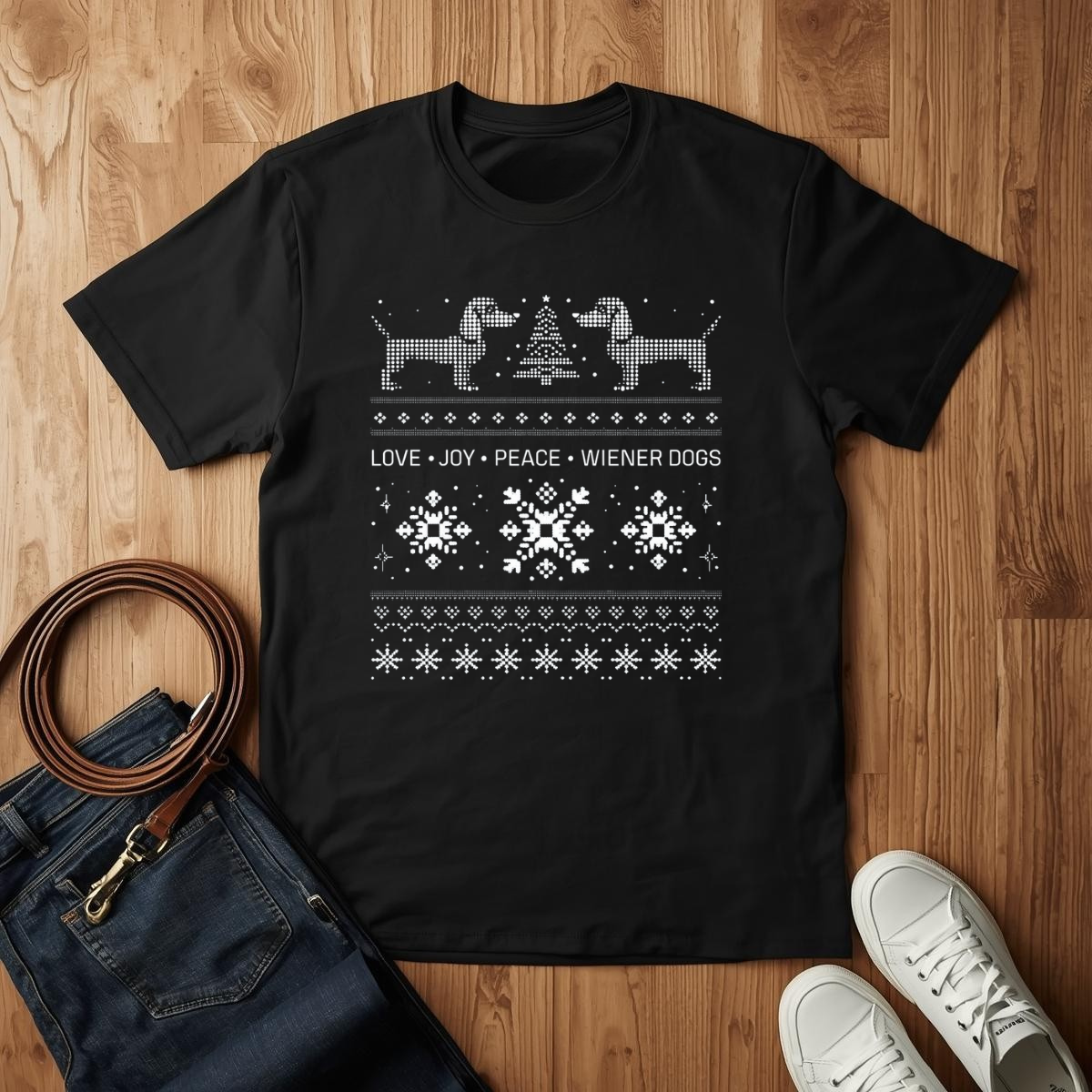 Wiener Dog Christmas- T-Shirt