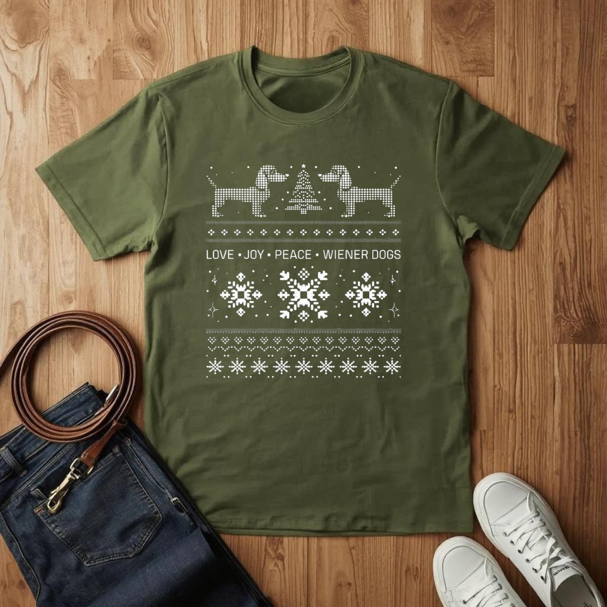 Wiener Dog Christmas- T-Shirt