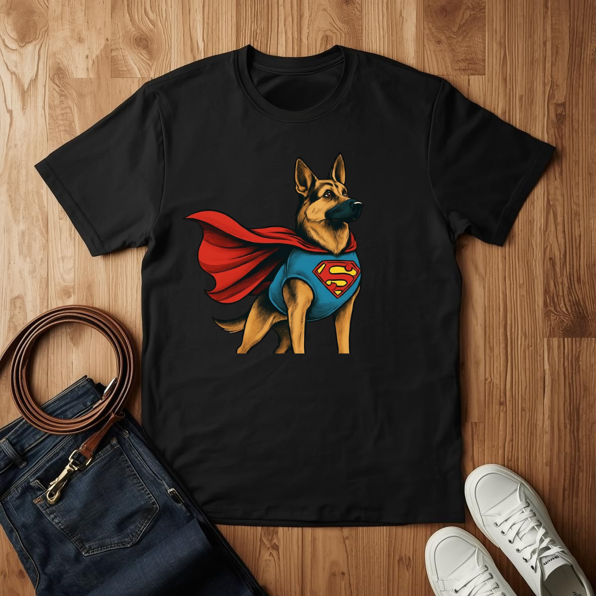Superman German Shepard- T-Shirt