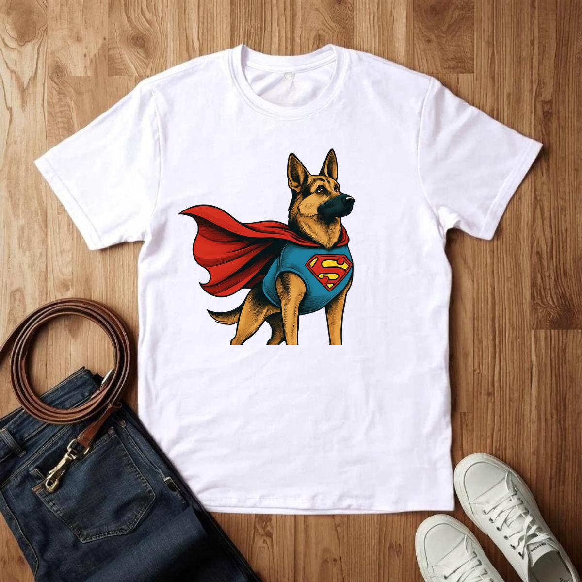 Superman German Shepard- T-Shirt