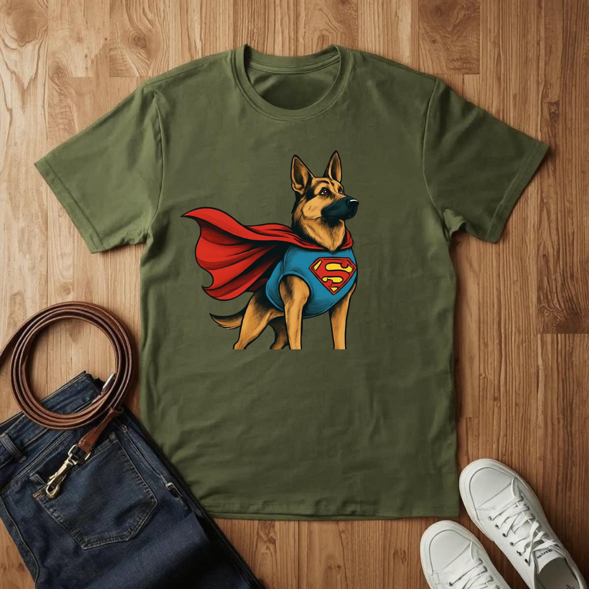 Superman German Shepard- T-Shirt