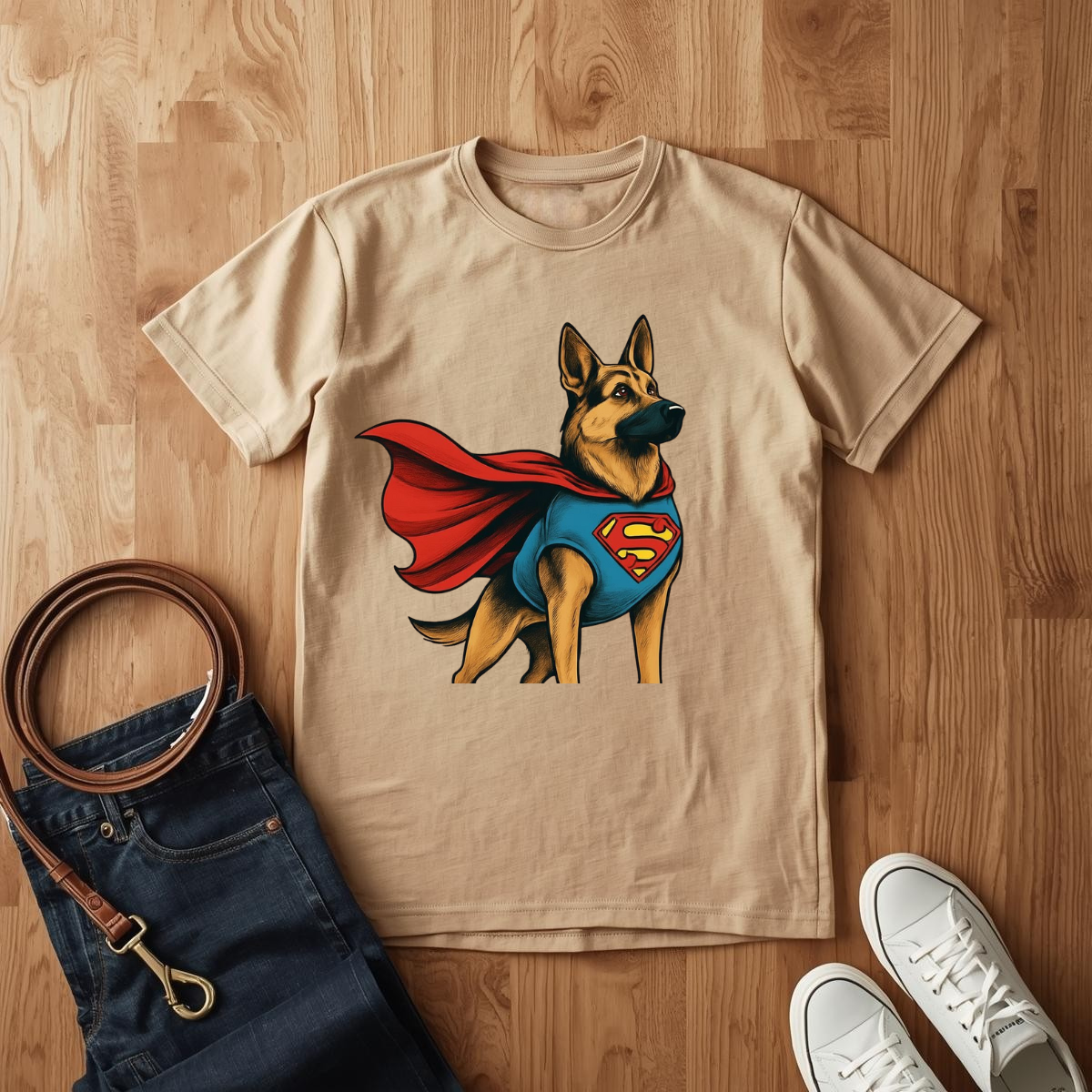 Superman German Shepard- T-Shirt