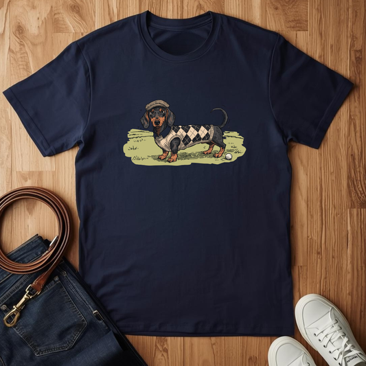 Golfer Dachshund- T-Shirt