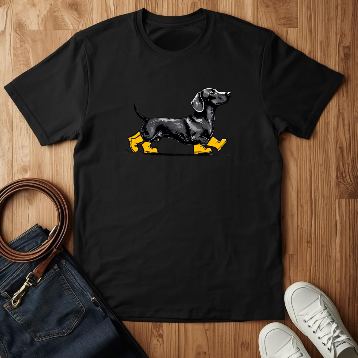 Rainy Day Dachshund- T-Shirt