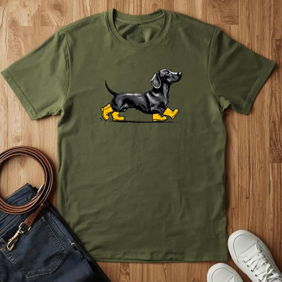 Rainy Day Dachshund- T-Shirt