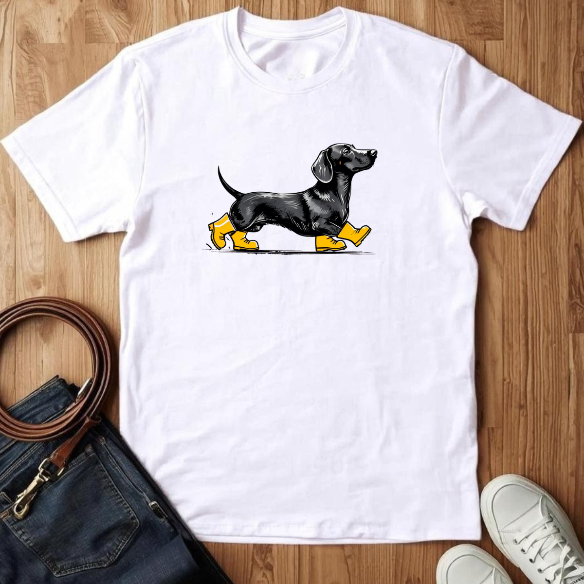 Rainy Day Dachshund- T-Shirt