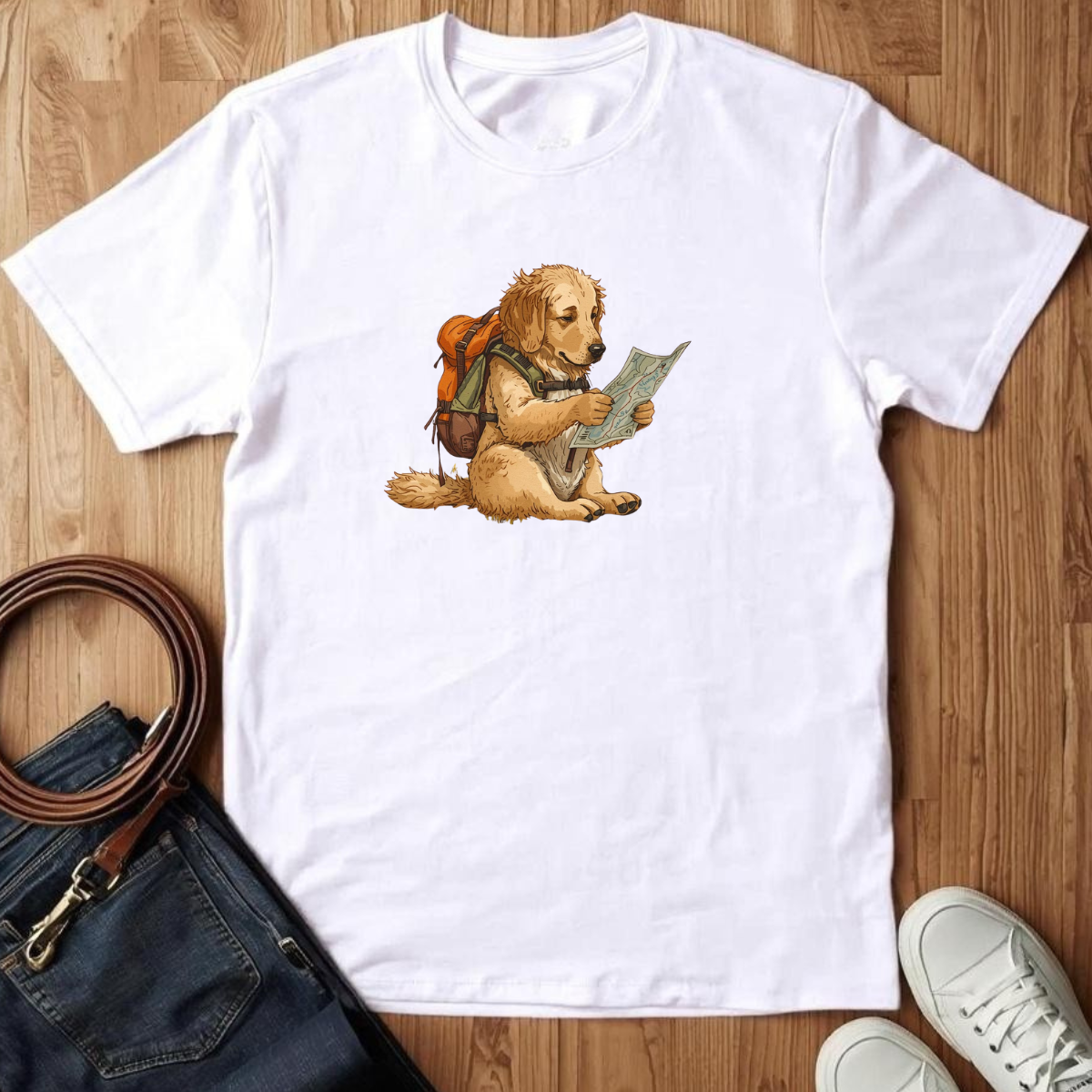 Golden Retriever Hiking - T-Shirt