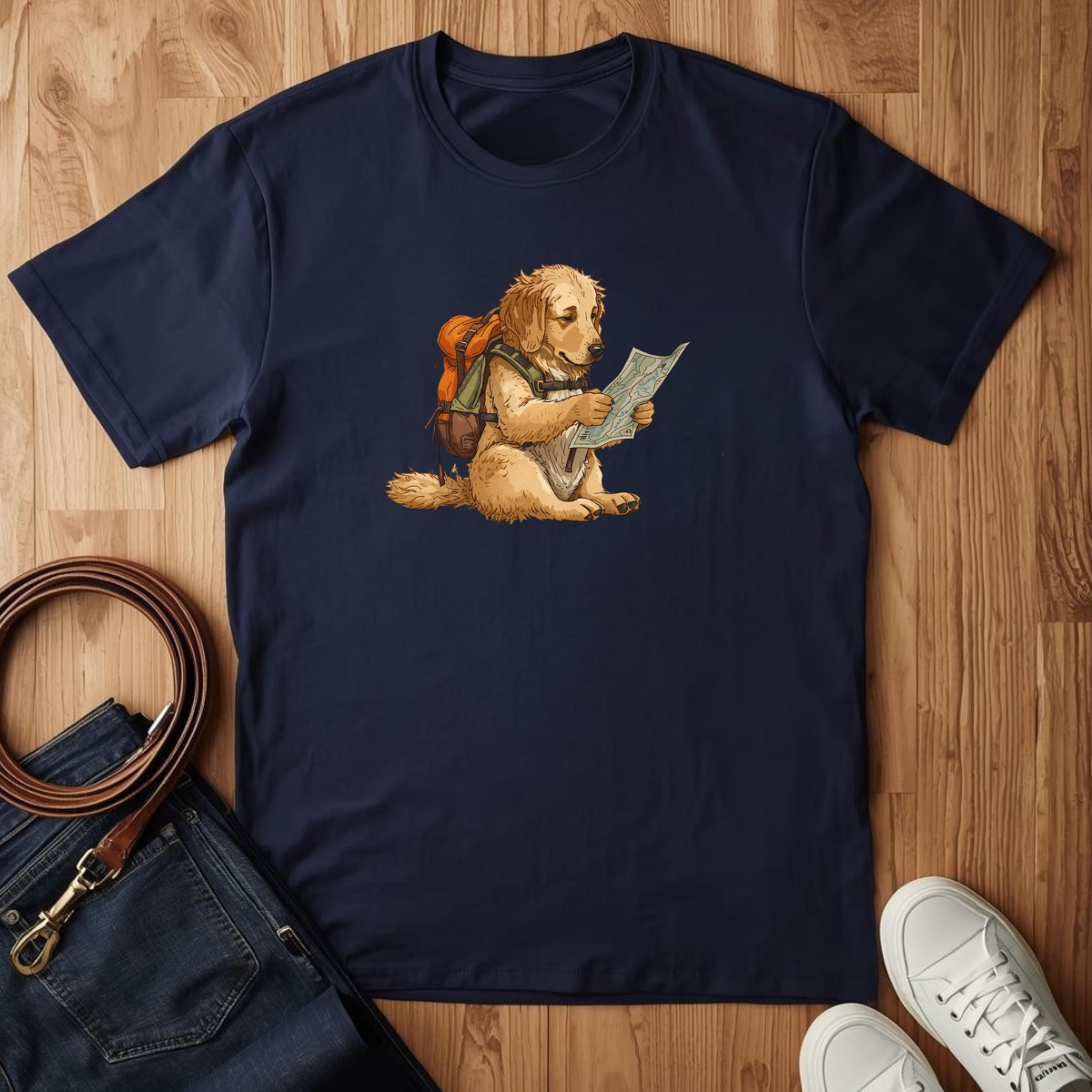 Golden Retriever Hiking - T-Shirt