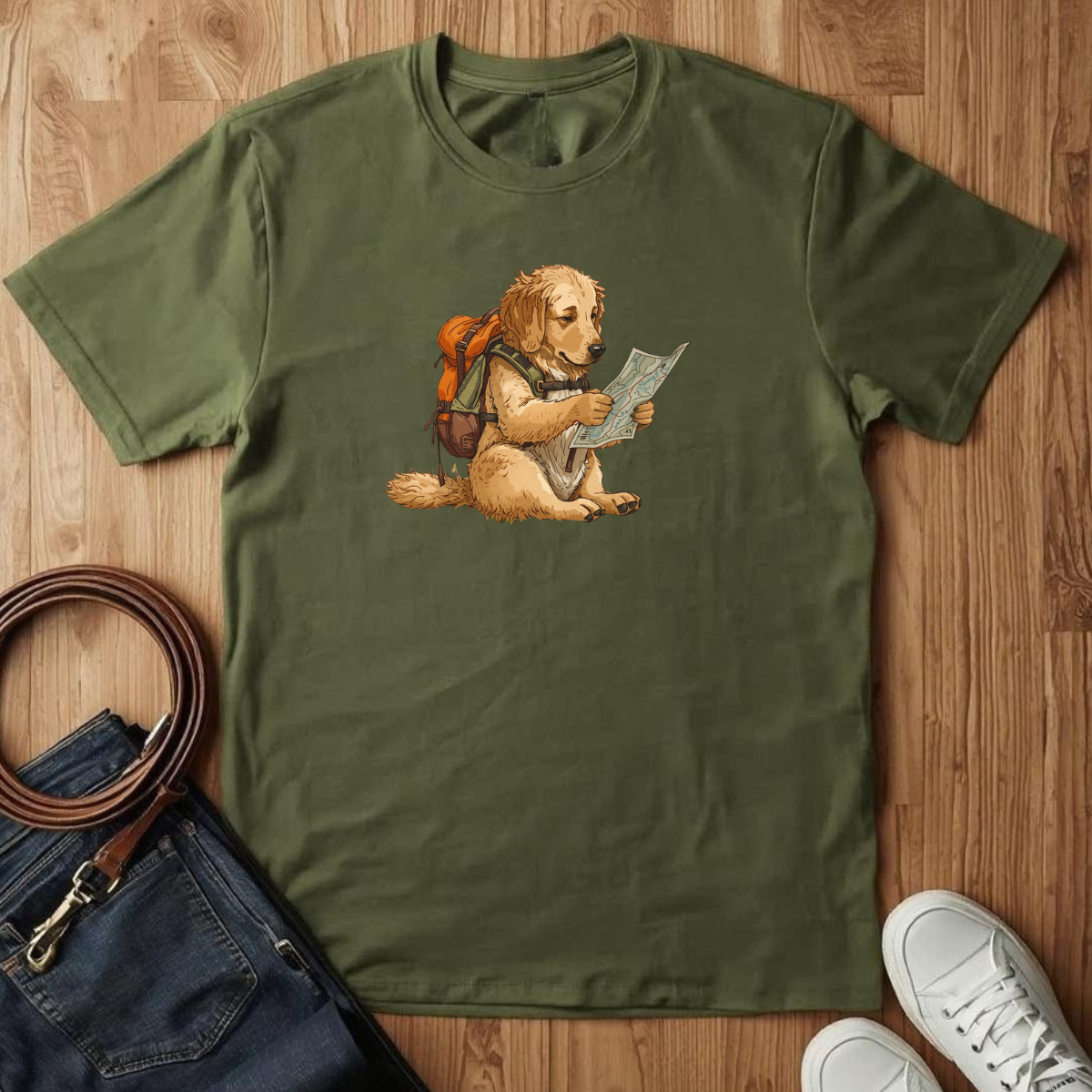 Golden Retriever Hiking - T-Shirt