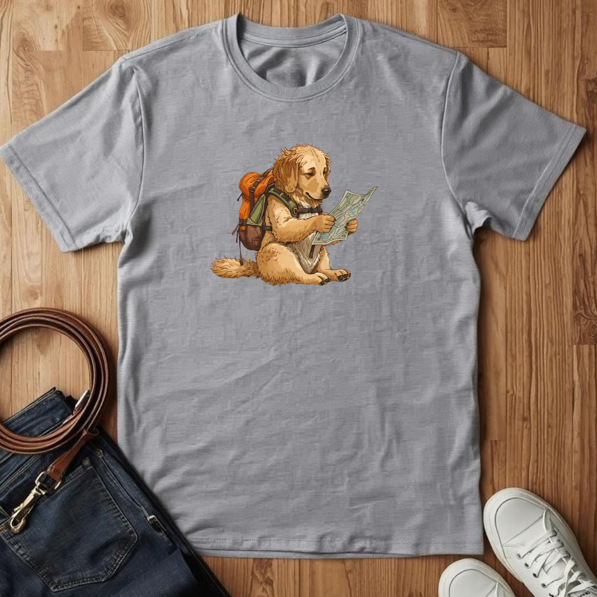 Golden Retriever Hiking - T-Shirt