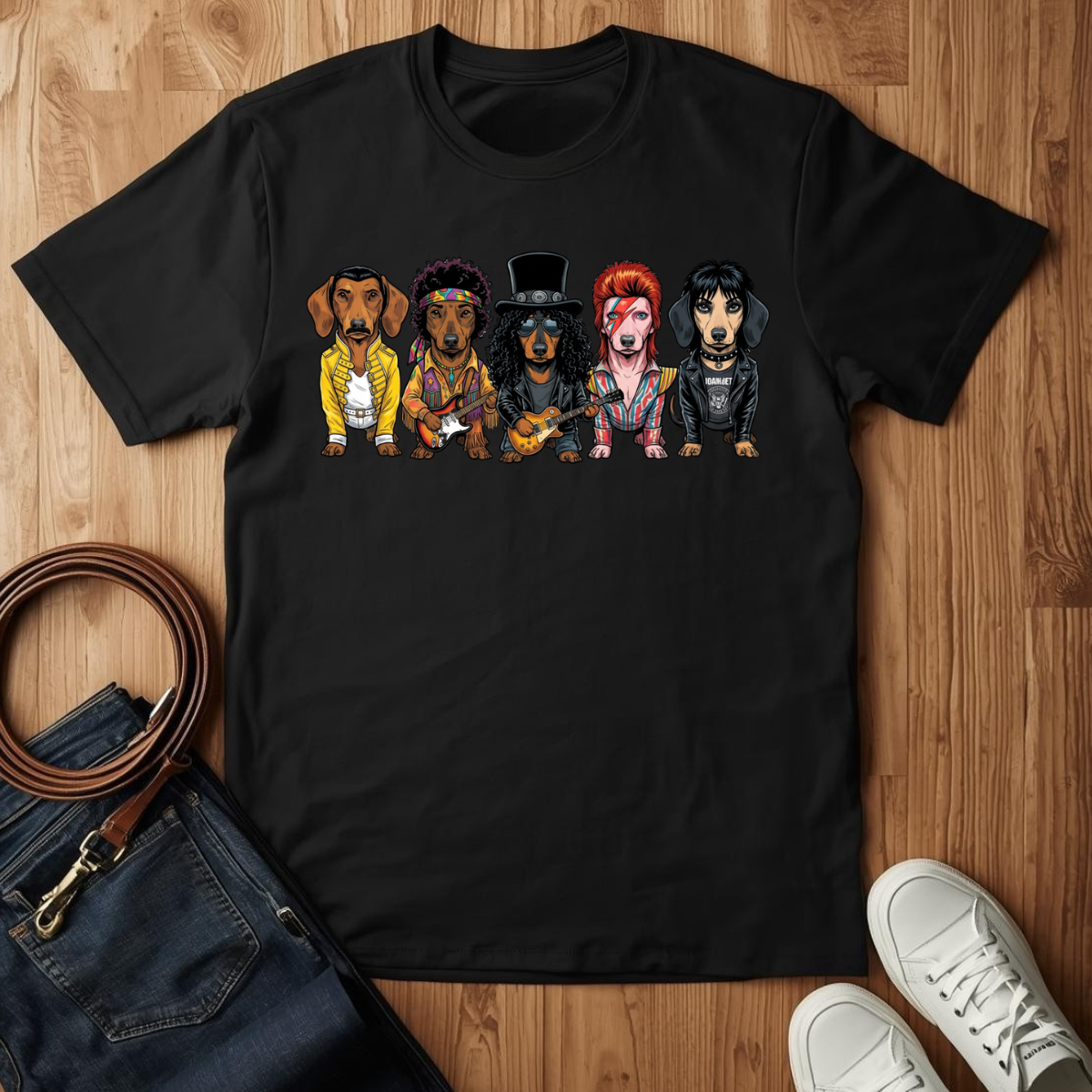Dachshund Rockstars- T-Shirt