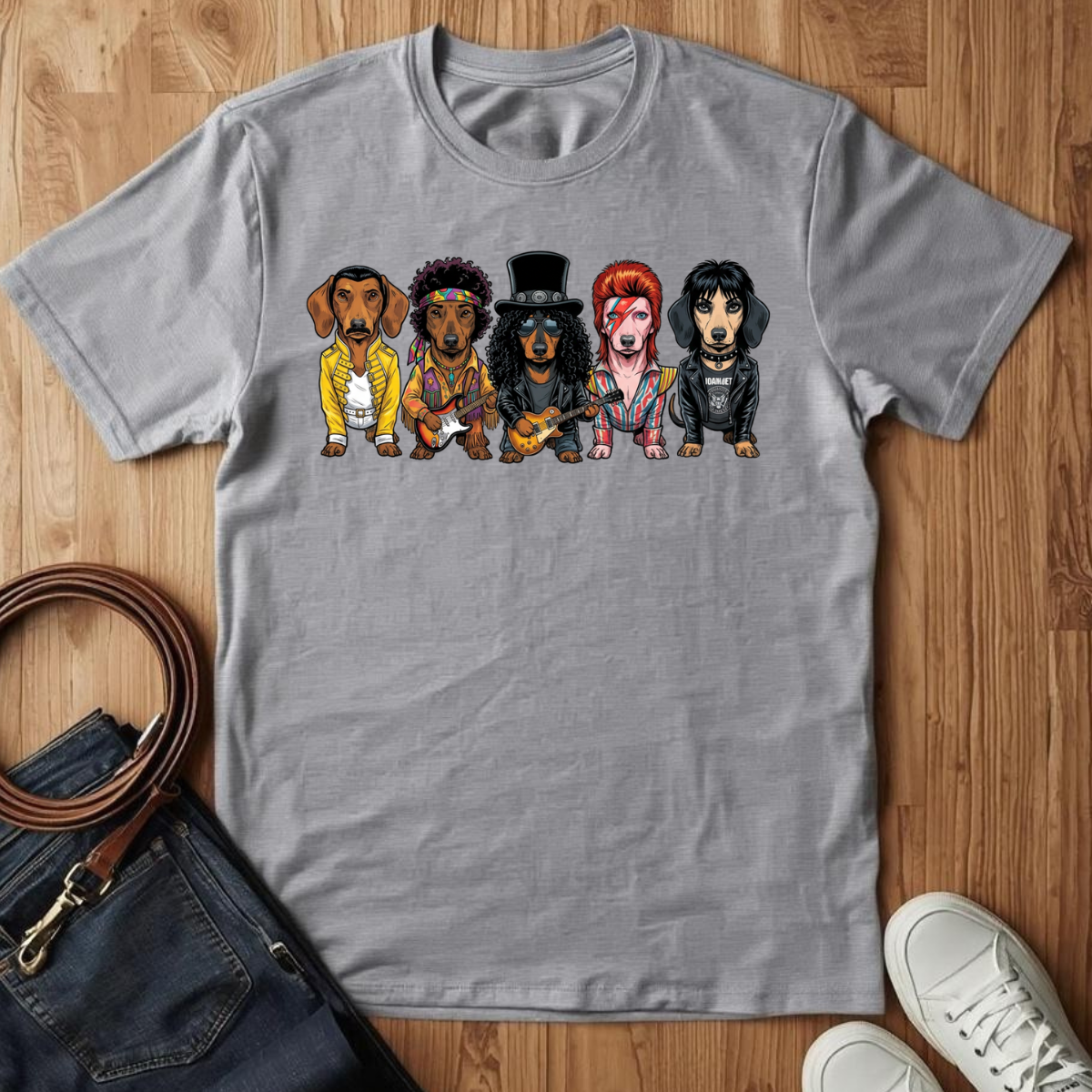 Dachshund Rockstars- T-Shirt