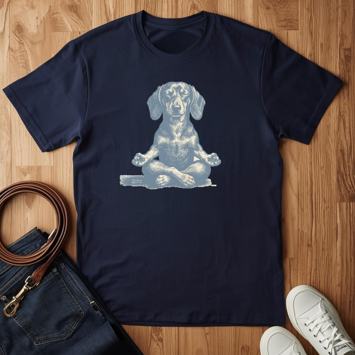 Meditating Doxie- T-Shirt