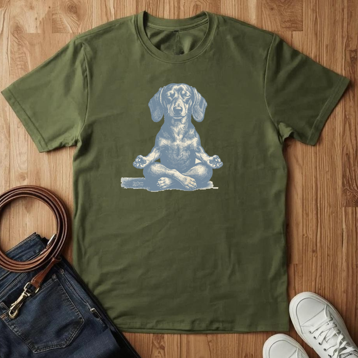 Meditating Doxie- T-Shirt